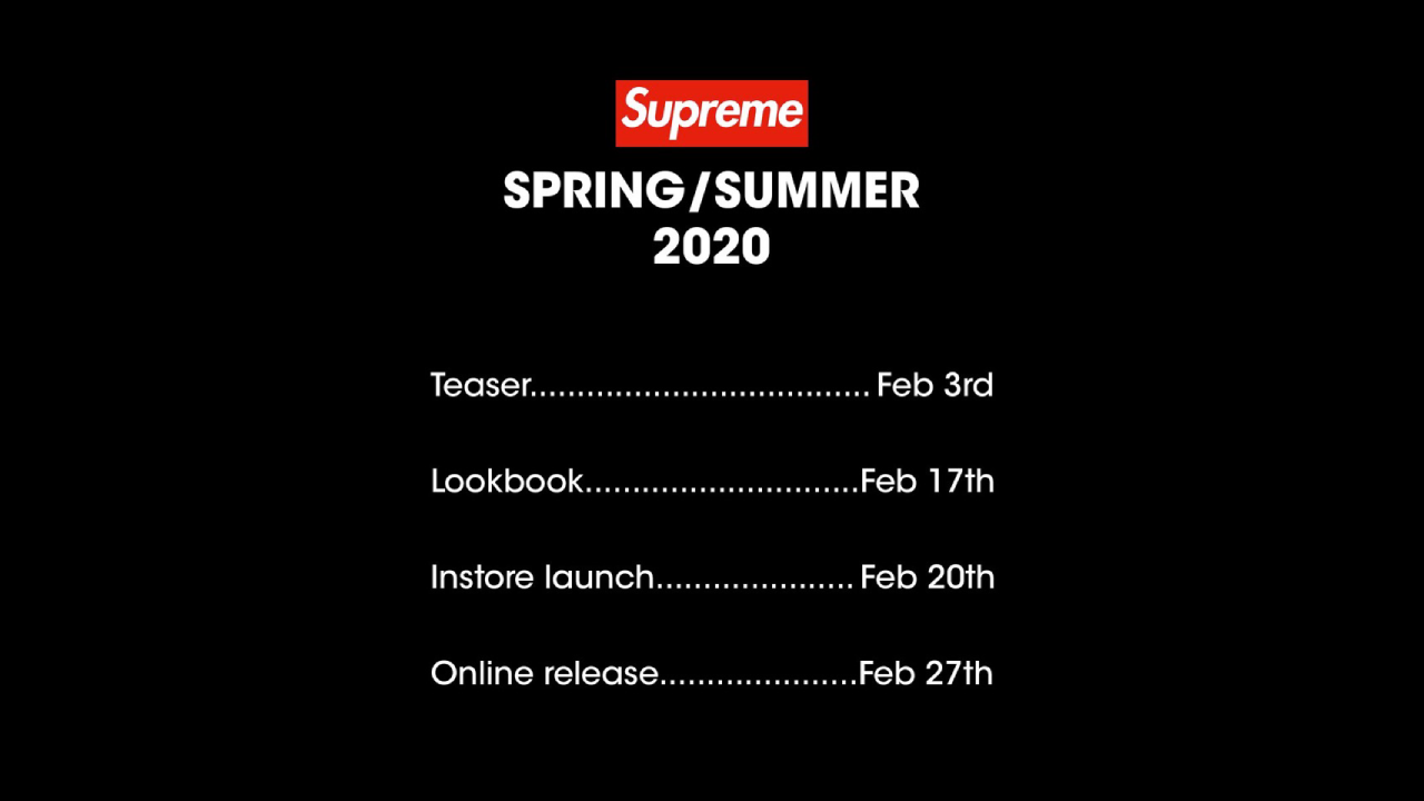 【2月29日発売開始】SUPREME 2020SS WEEK1 ONLINE(シュプリーム 2020春夏 ウィークワン オンライン)